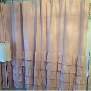 Pottery Barn Kids Pink Ruffled Curtains